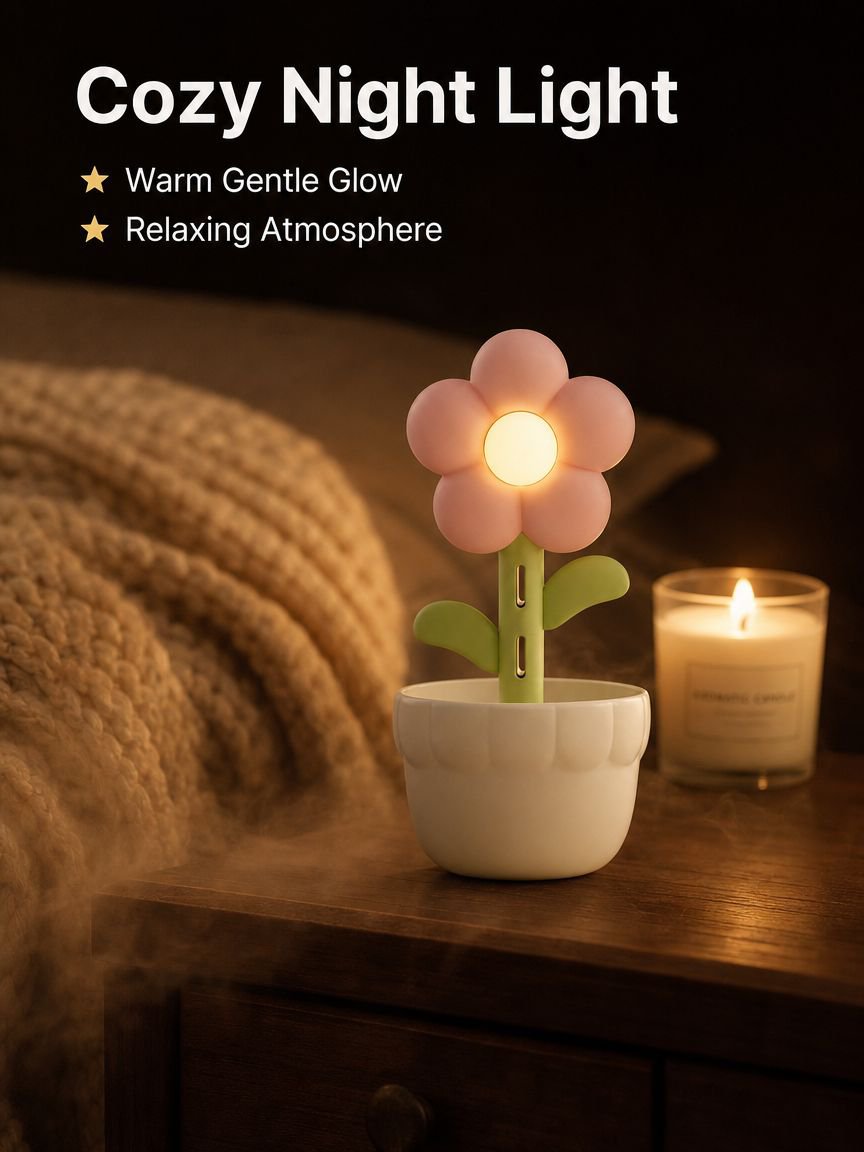 Flower ornament night light humidifier