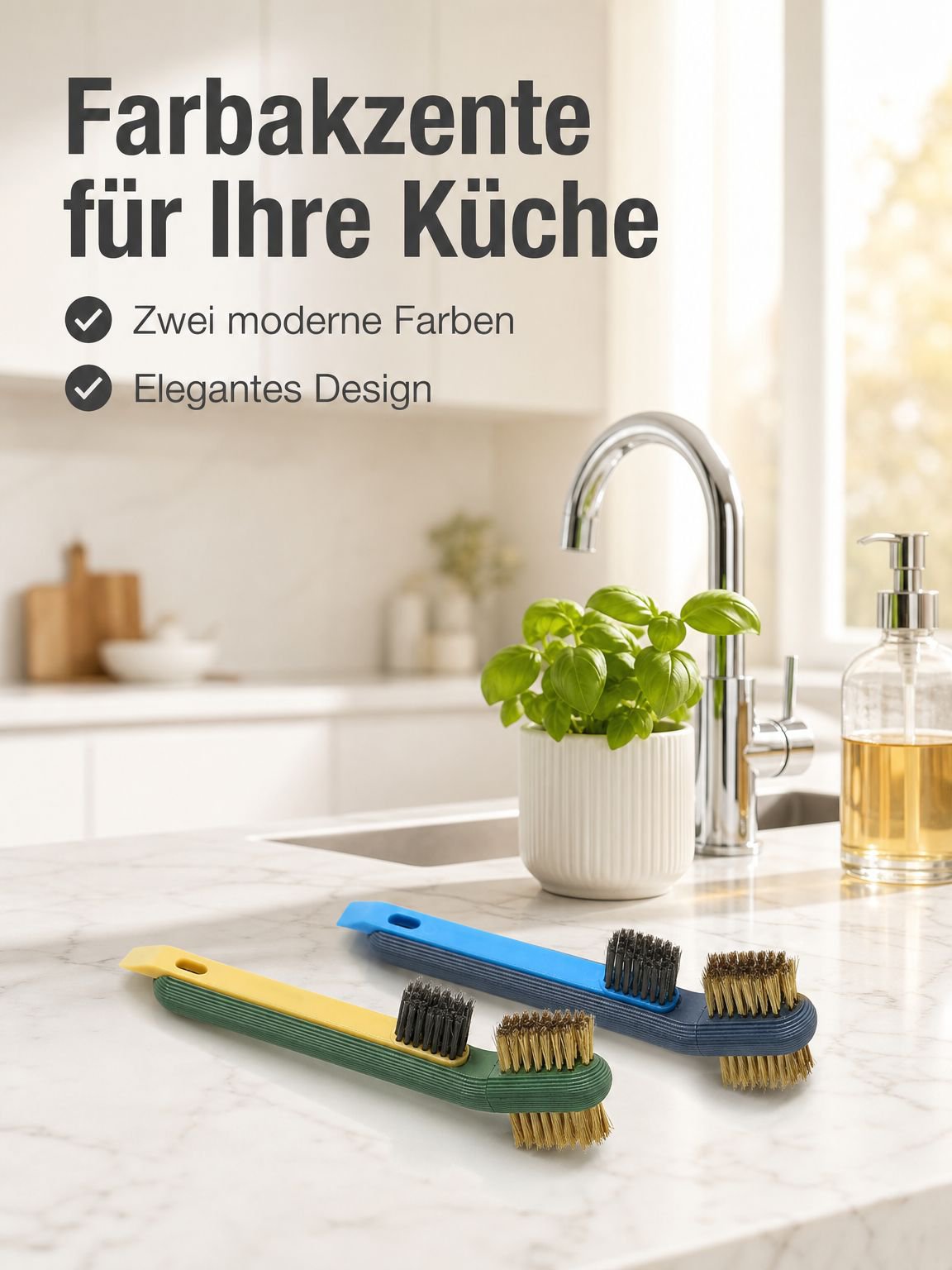 Küchenreinigungsbürste mit Schaber