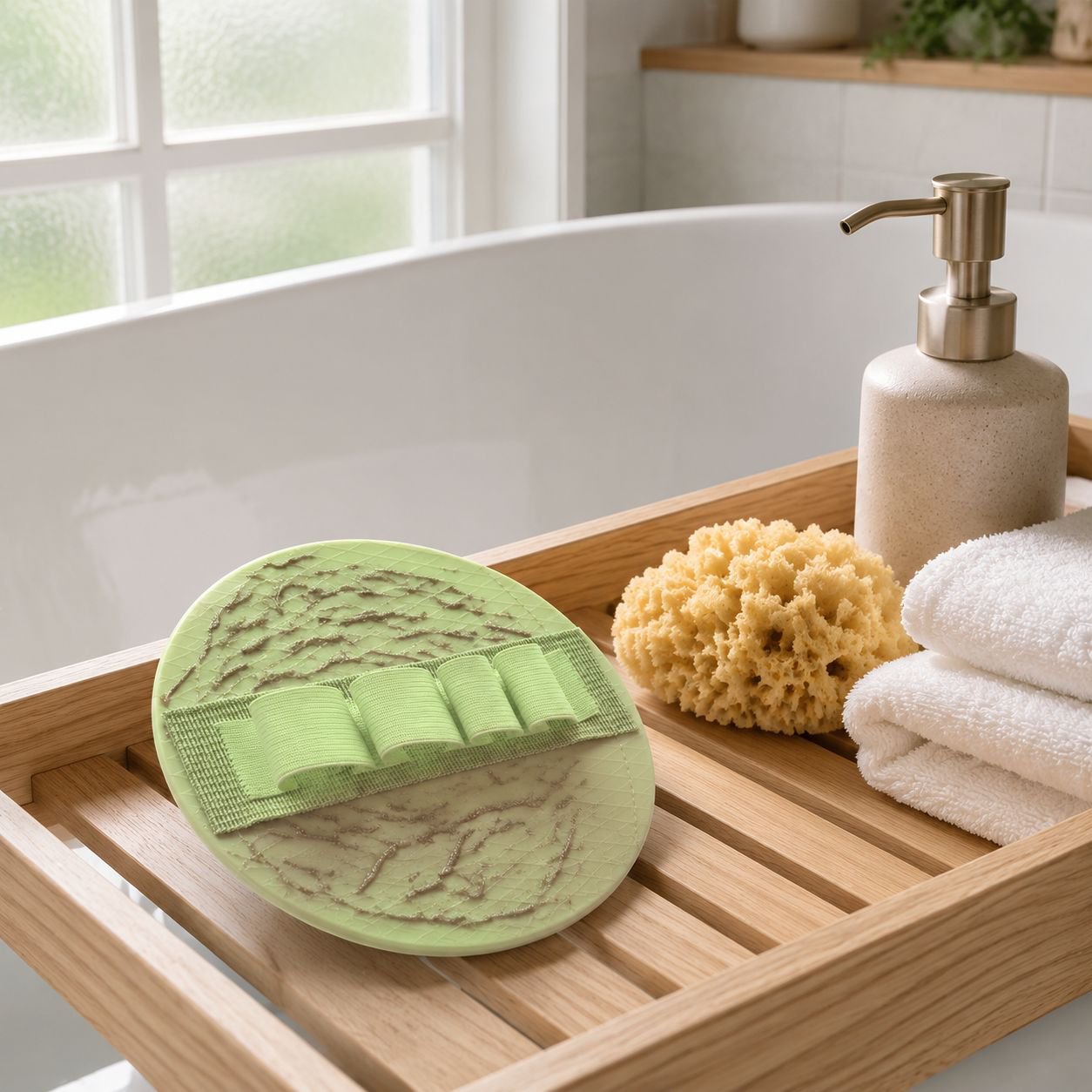Gentle exfoliating towel for daily shower use