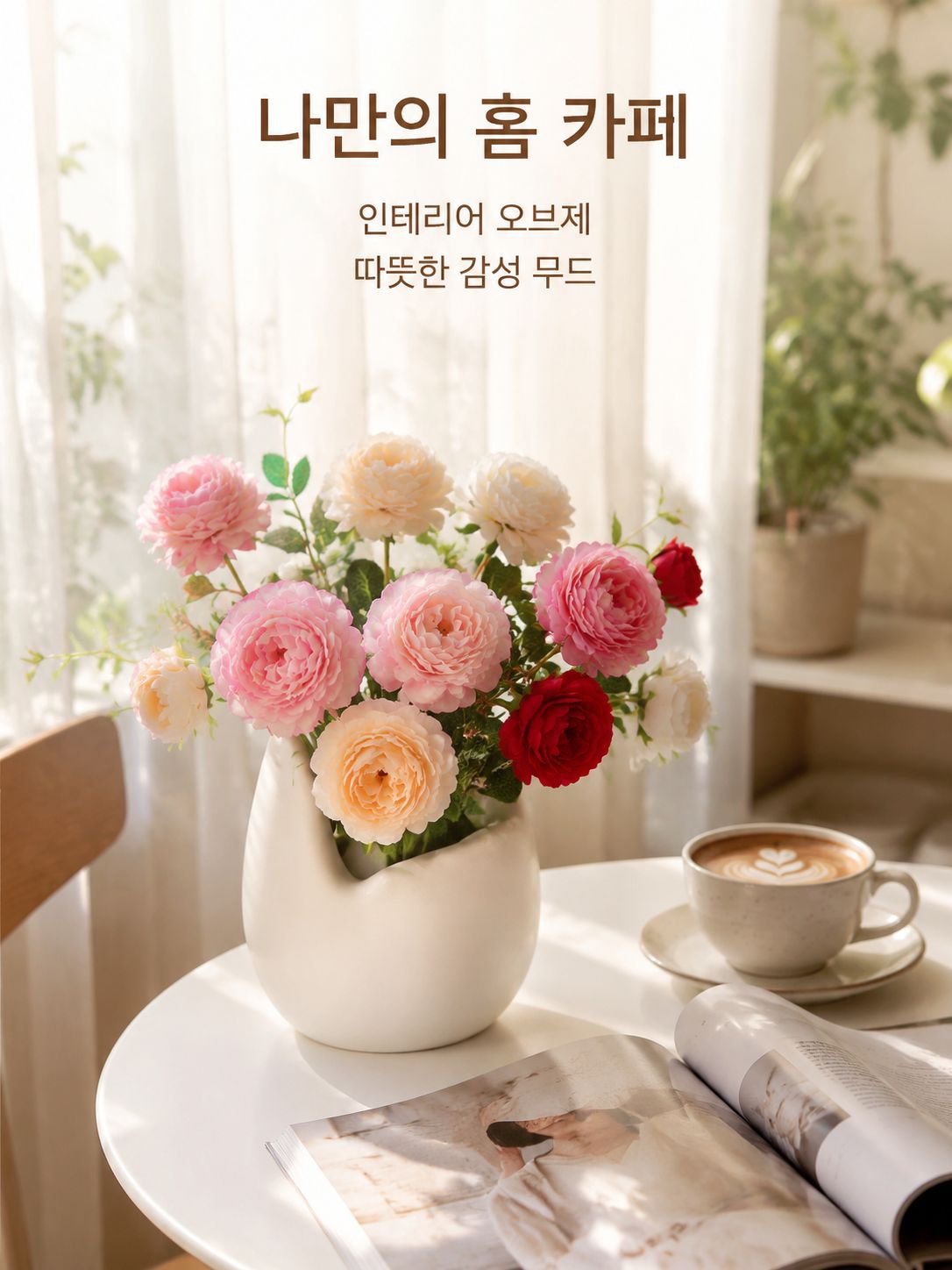 인조 장미꽃 장식