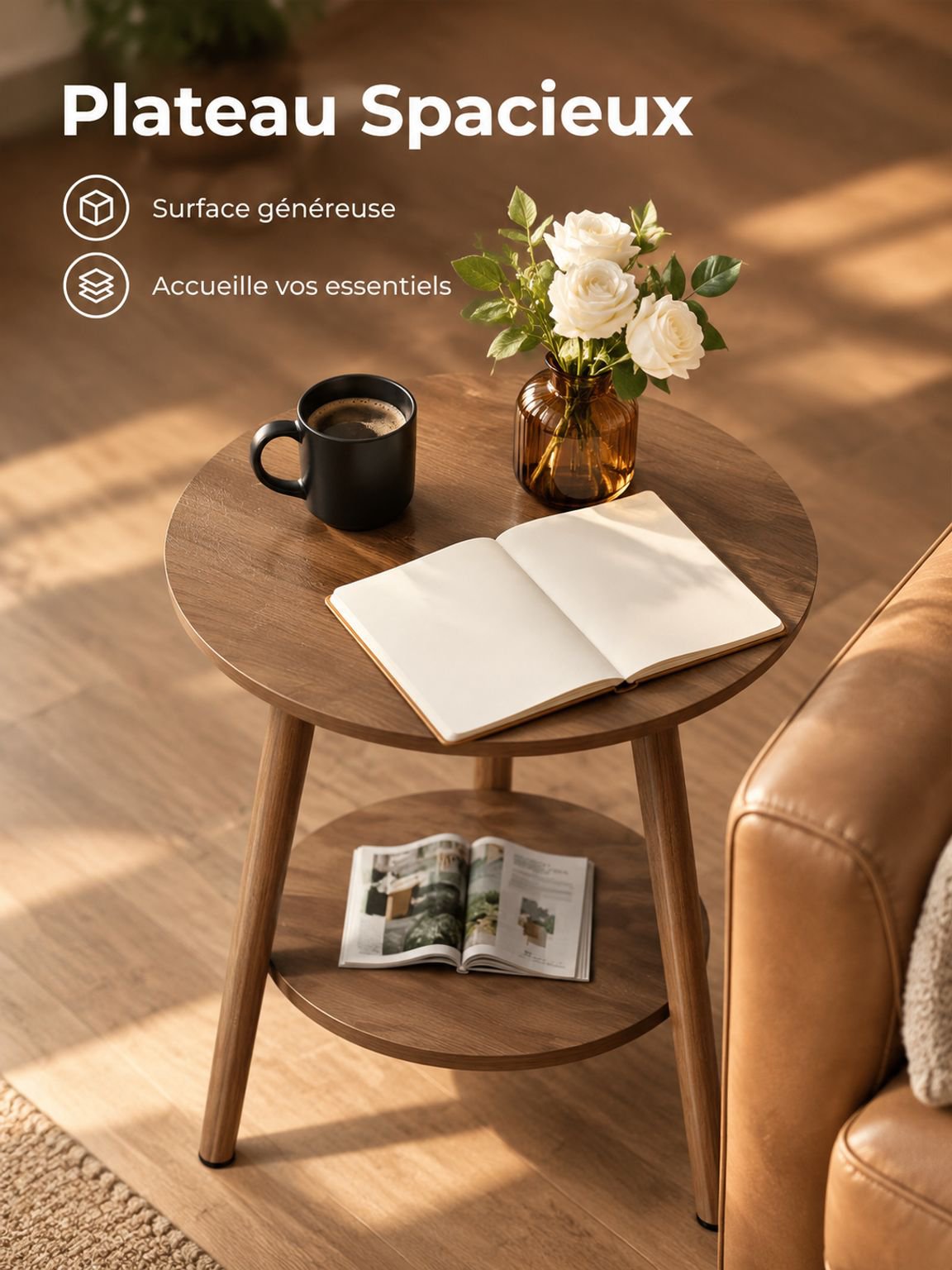 Table d’appoint polyvalente pour salon et terrasse