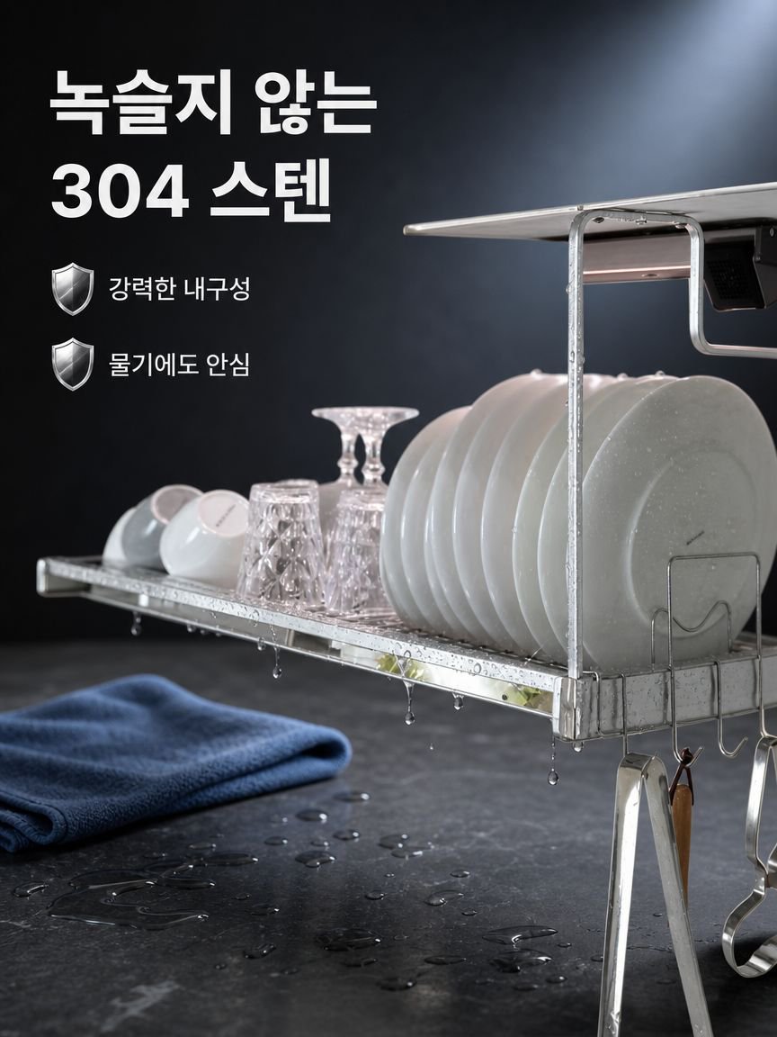 304 스테인리스 주방 식기 그릇 정리 선반