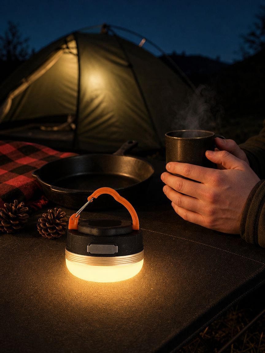 Lightweight and portable camping lamp for travel