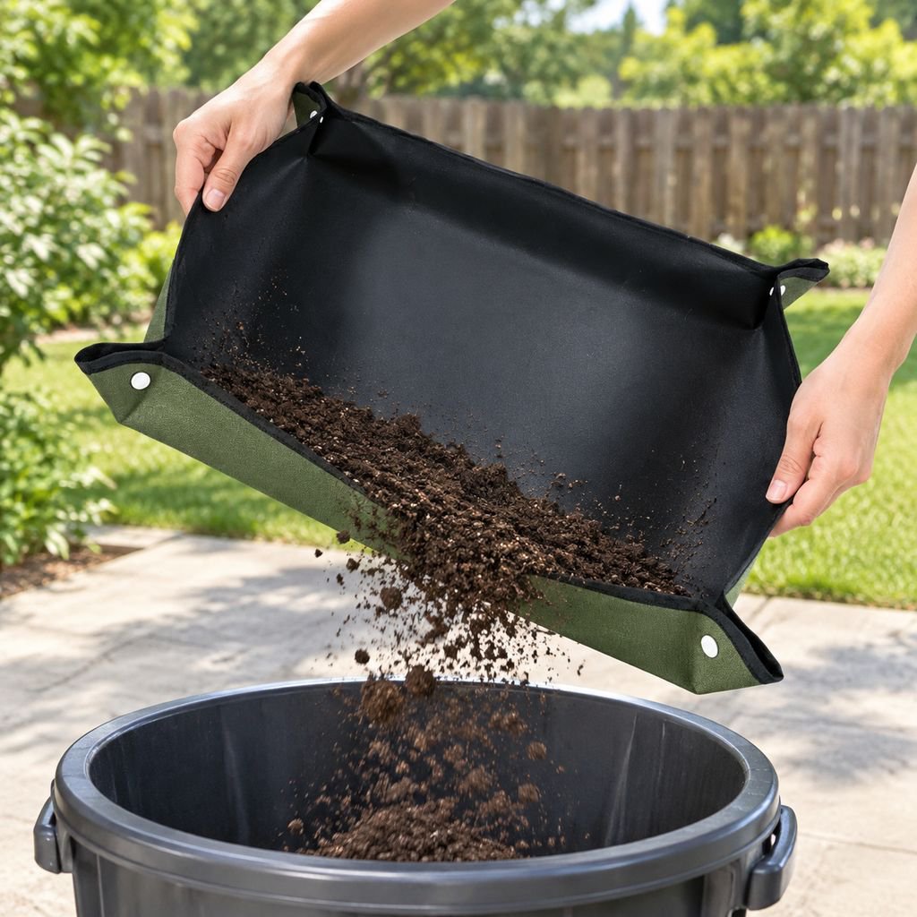 Easy-to-clean Oxford material soil change mat for gardening use