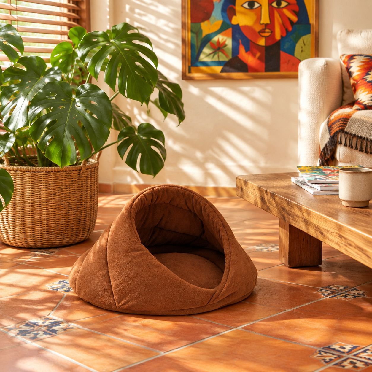 Cama para mascotas tipo abrazo, cama para perros y gatos