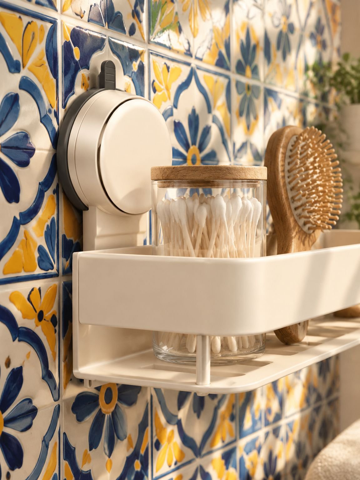 Montaje fácil del estante de baño con ventosa