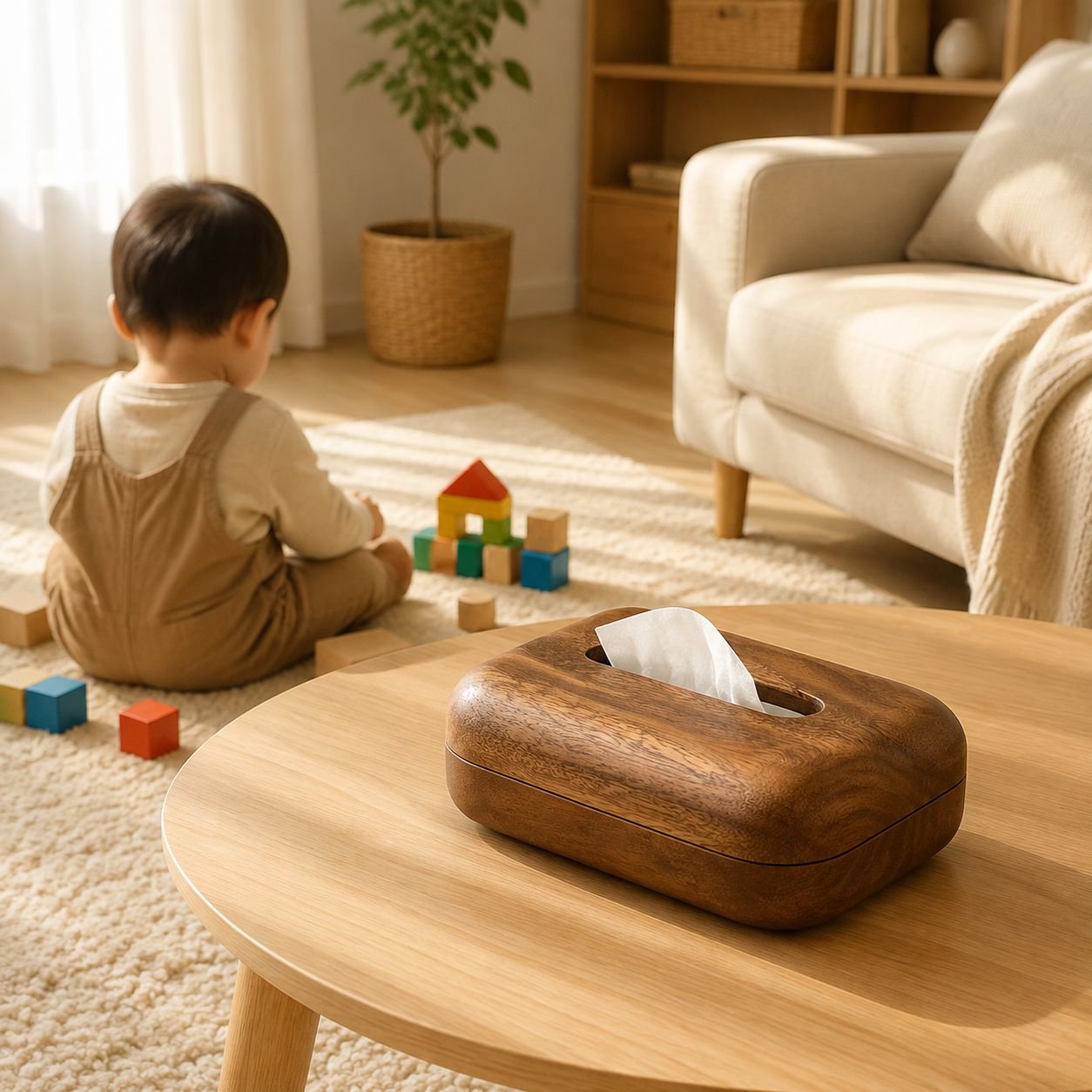 Light Luxury South American Walnut Tissue Box Desktop Household High-Value Paper Box C