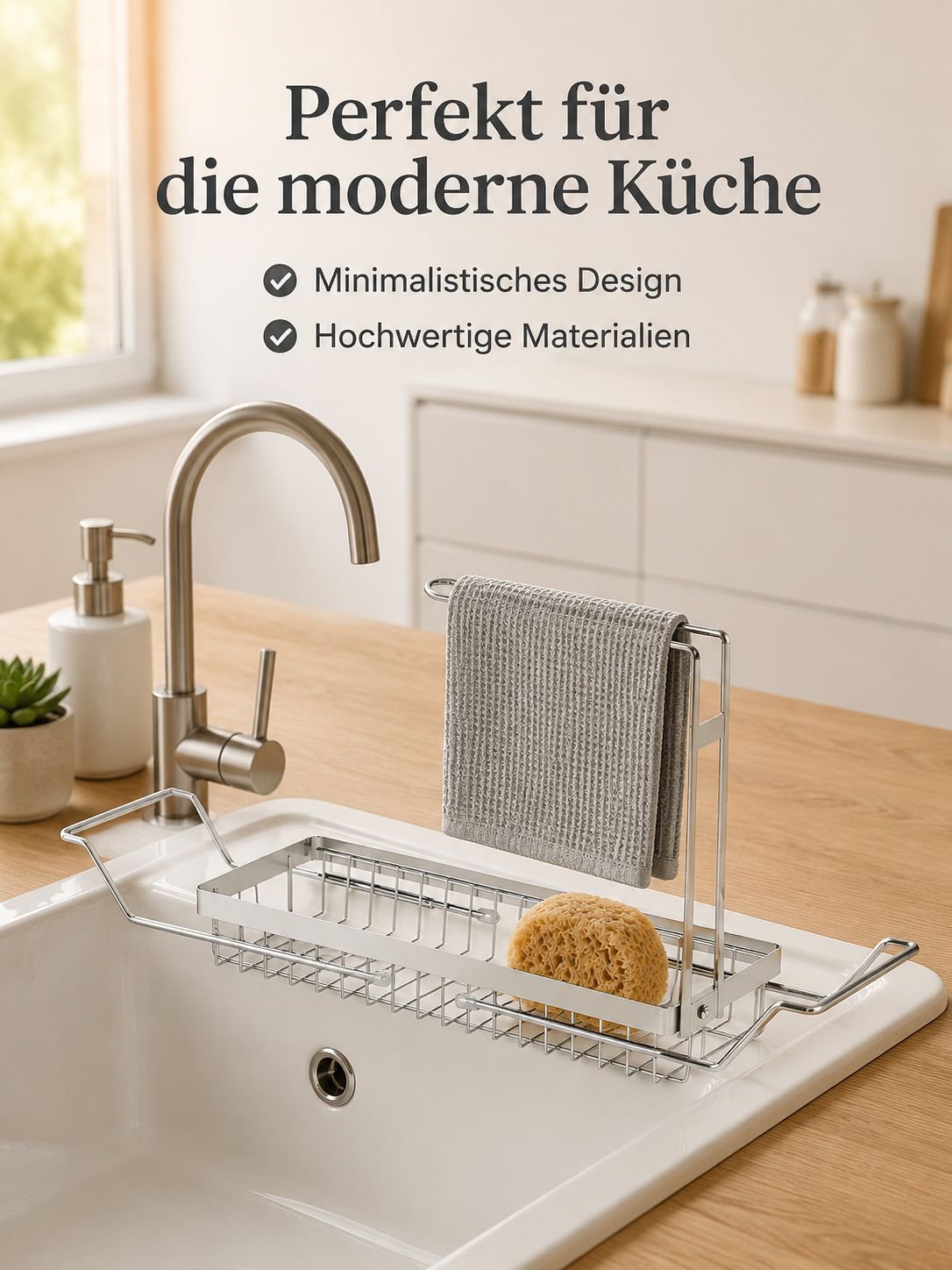 Küchenspülbecken-Ablage als praktisches Aufbewahrungsregal