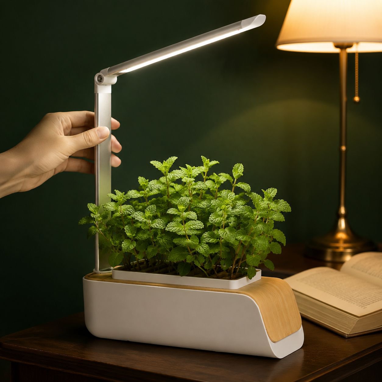 Maceta inteligente con temporizador de iluminación automática