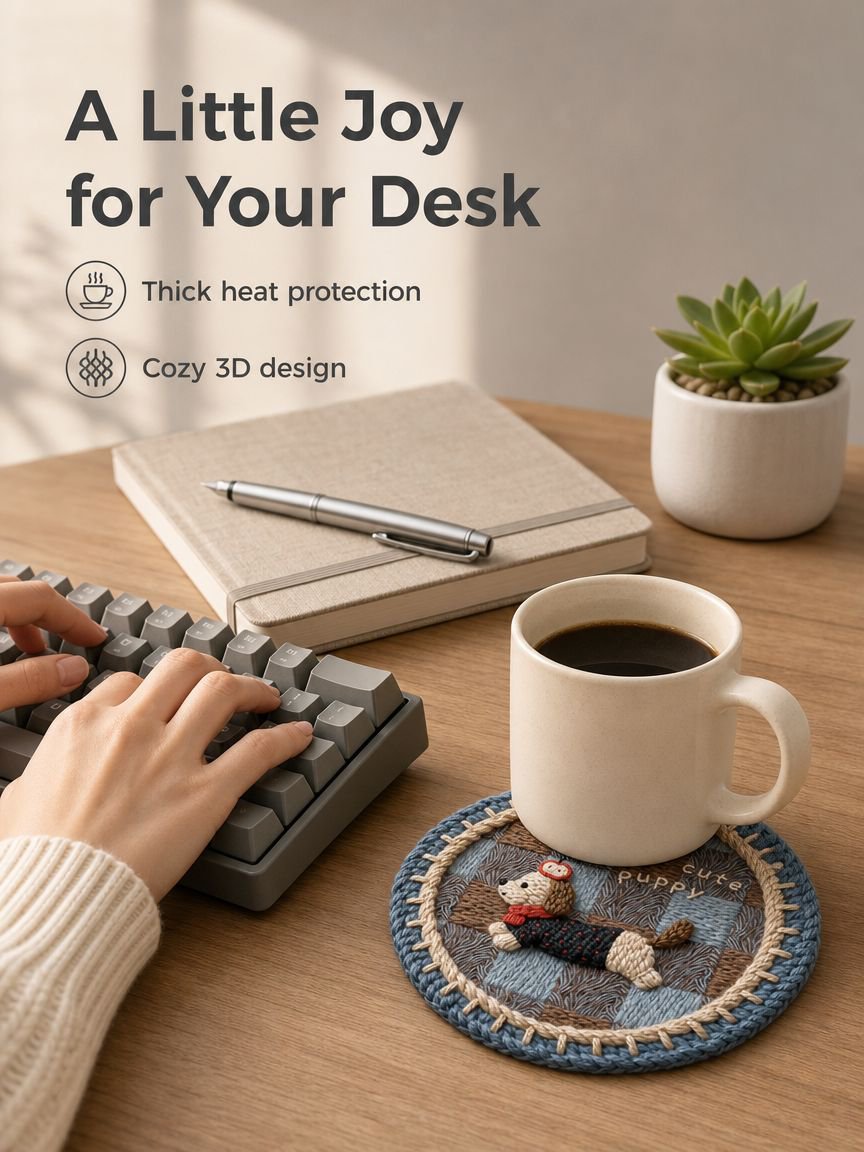 Handwoven 3D Textured Heat-Resistant Coaster
