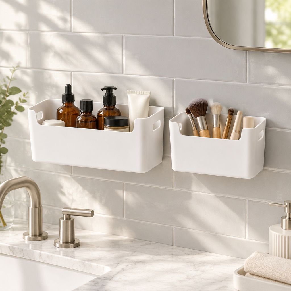 Simple Wall-mounted Storage Box for Bathroom