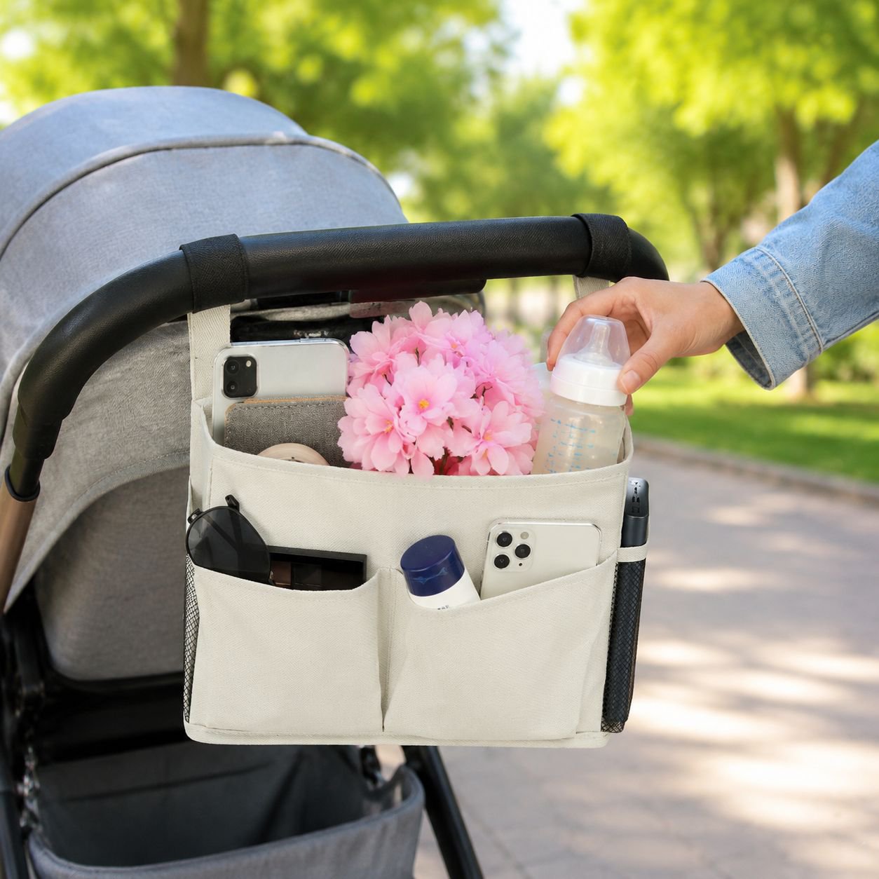Multi-Pocket Storage Organizer for Sofa Chair, Suitable for Elderly and Strollers