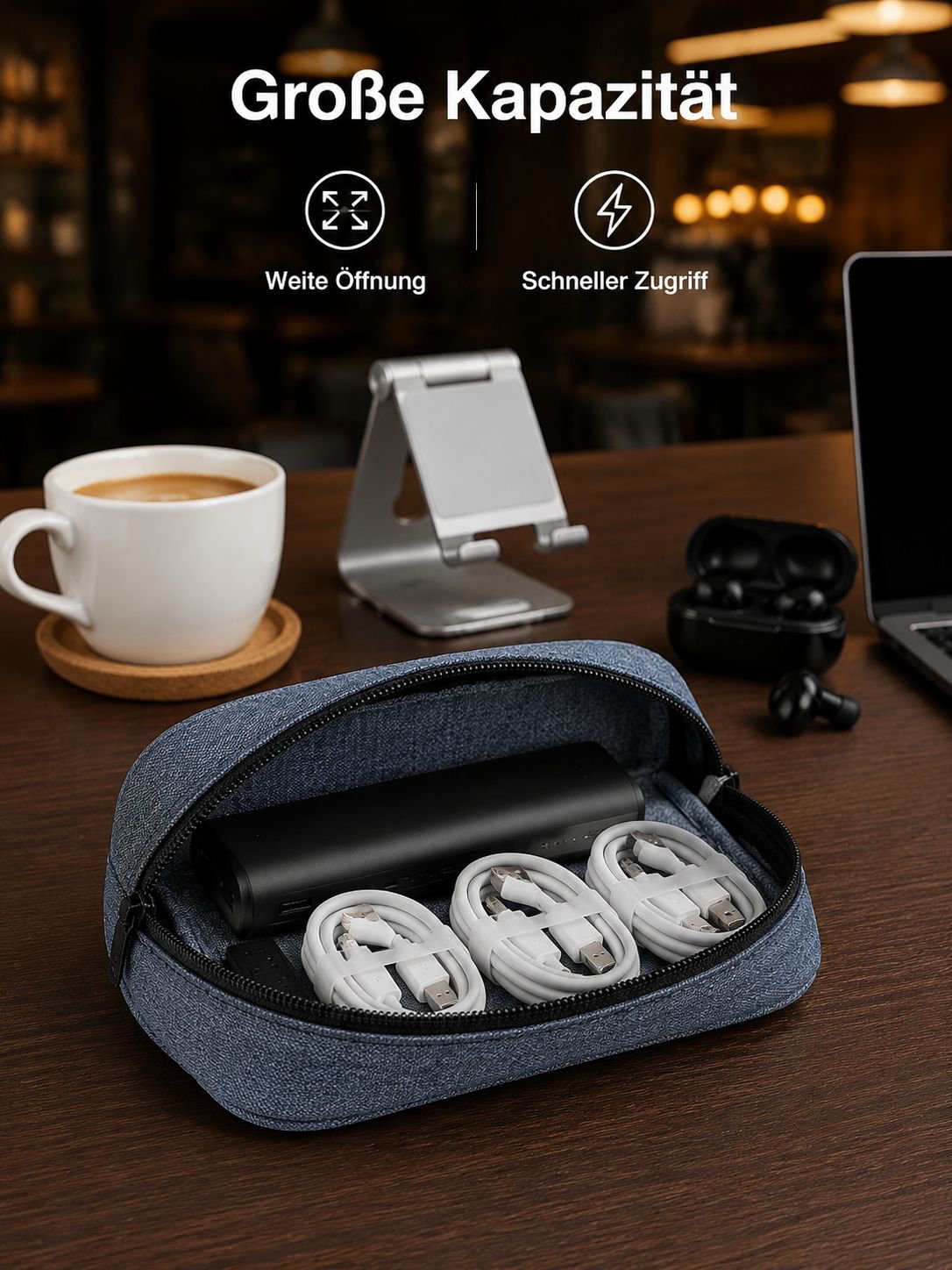 Multifunktionale digitale Zubehör-Aufbewahrungstasche, schlichte Reisetasche