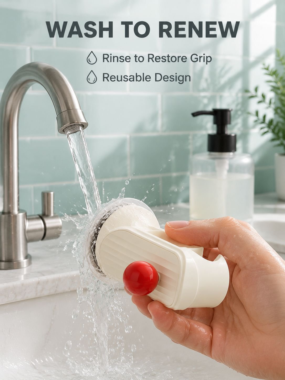No-Drill Suction Cup Shower Head Mount
