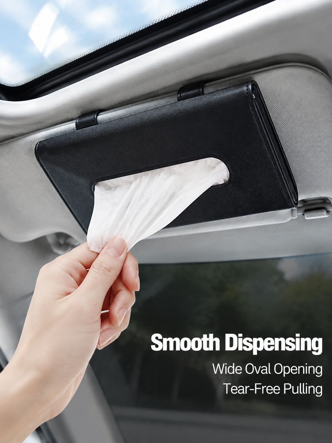 Car sun visor tissue bag storage box
