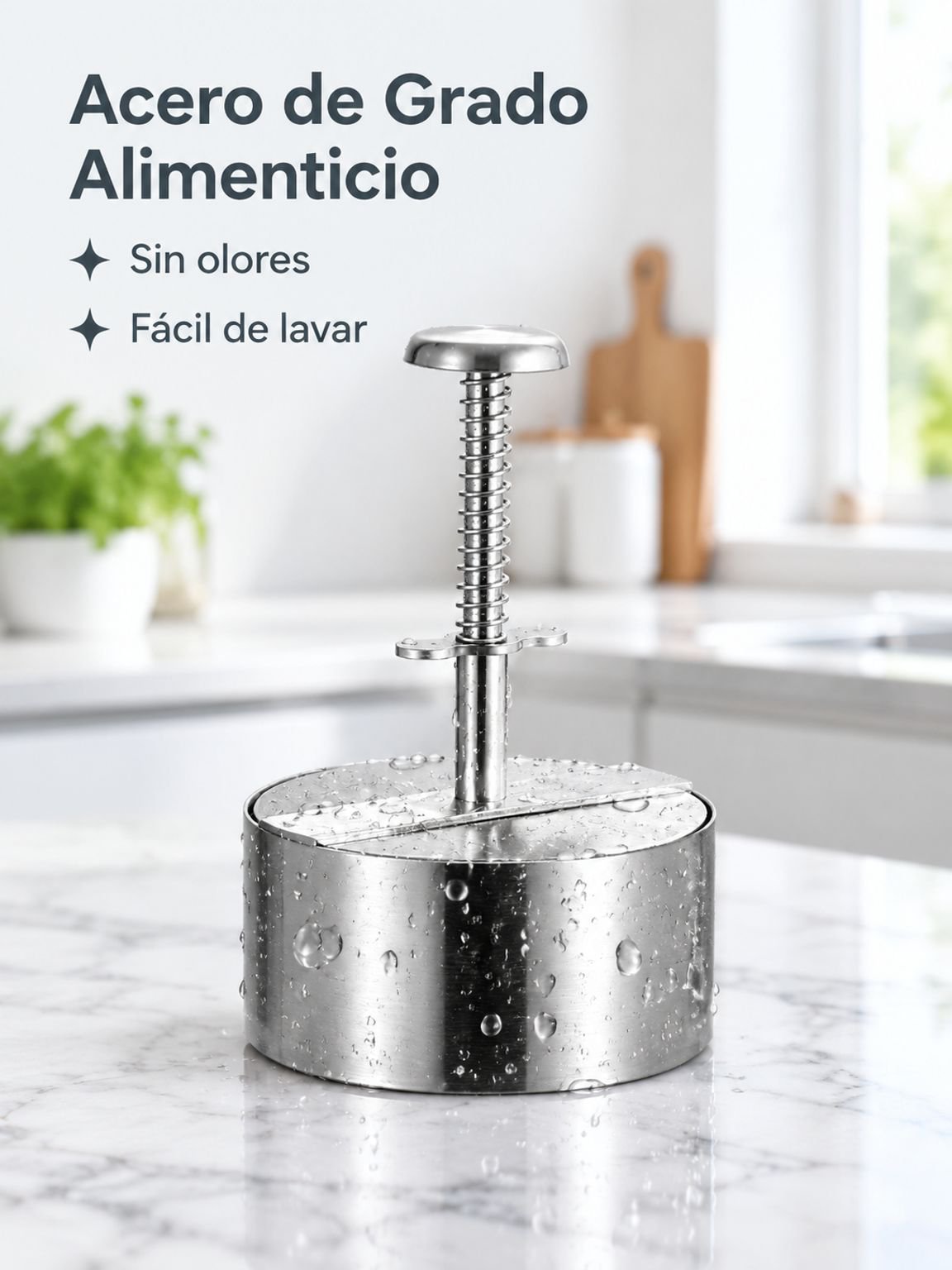 Prensa para hamburguesas multifuncional de acero inoxidable