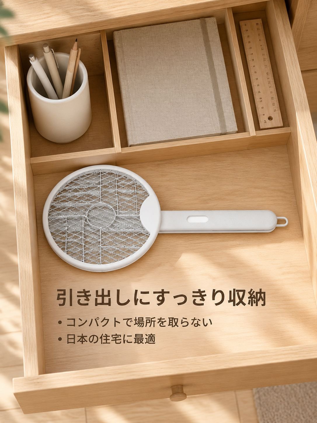 USB充電自動誘引折りたたみ電撃蚊ラケット