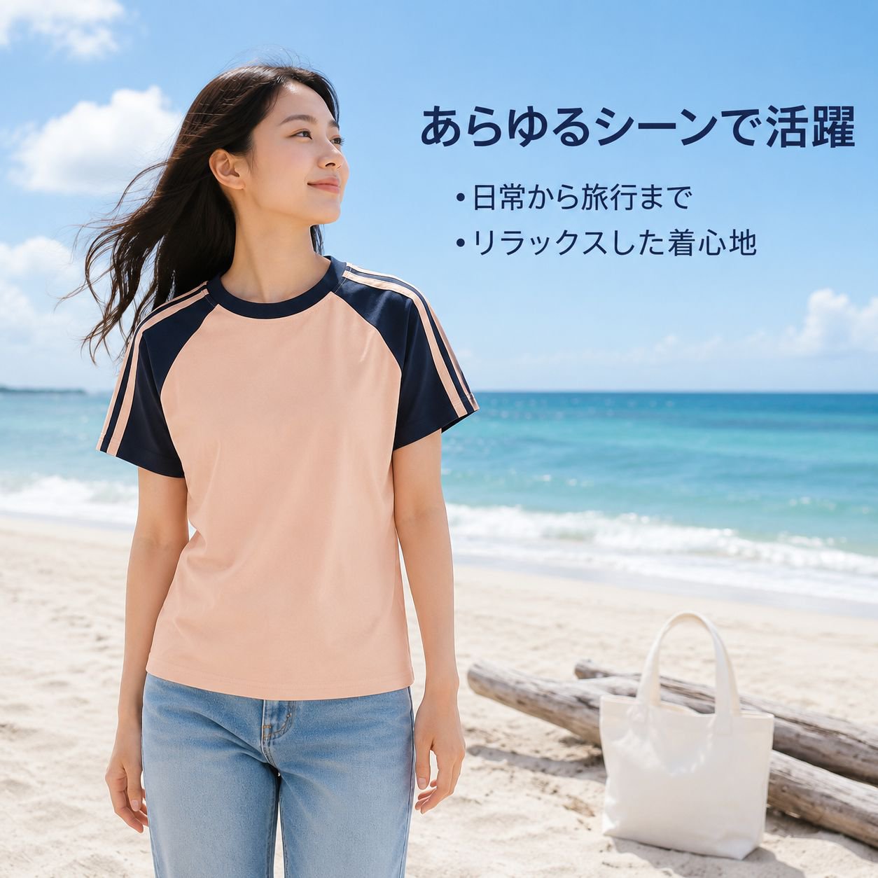 アメリカンレトロ ラグラン配色 半袖Tシャツ レディース 夏 綿100% 新作