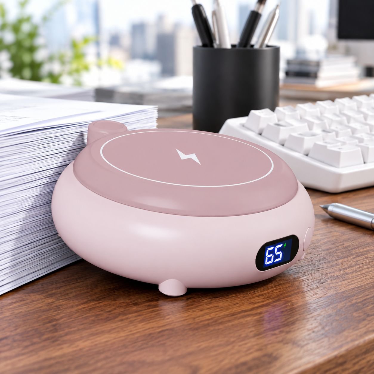 Portable Wireless Temperature-Control Mug for Office