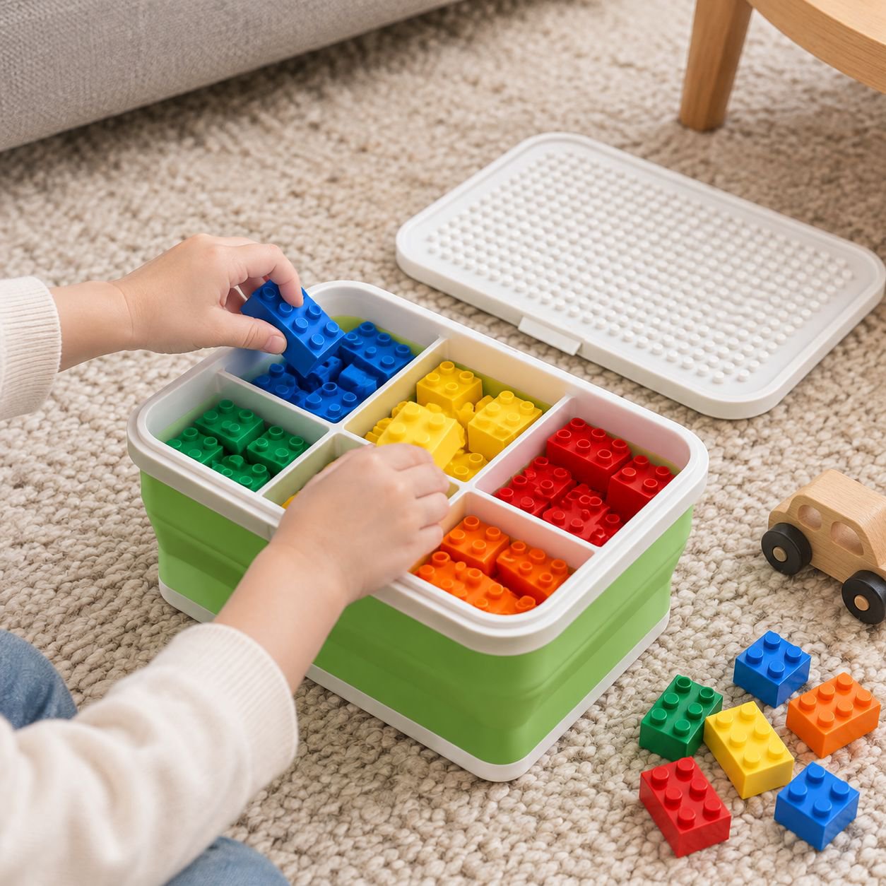 Children's Silicone Silicone Toy Organizer and Sorting Box
