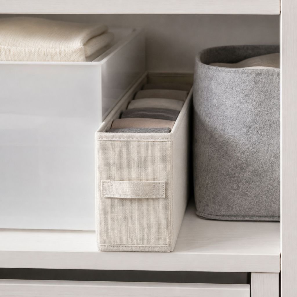 Extra Large Cotton and Linen Organizer Bin