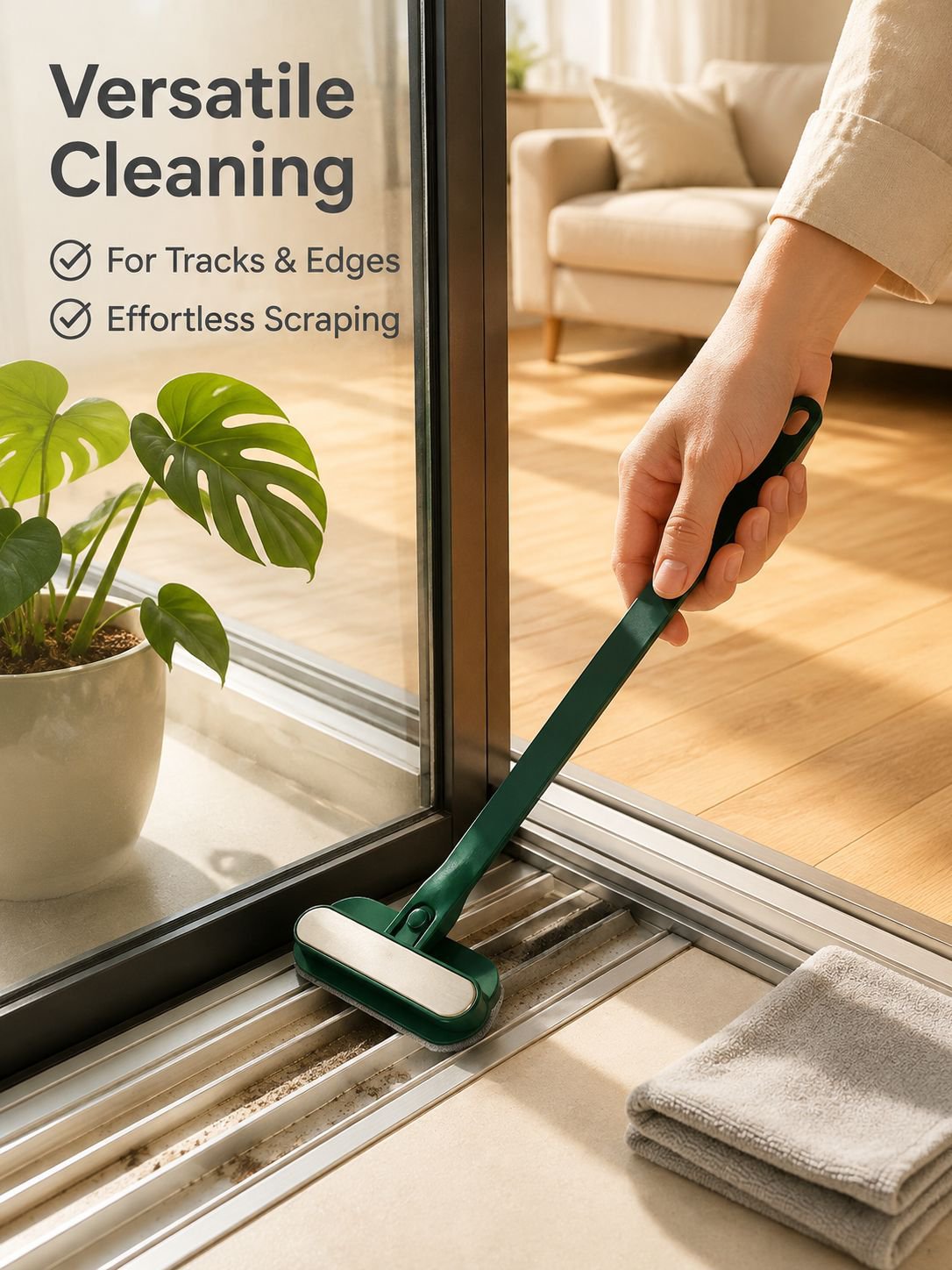 Household Crevice Cleaning Brush Non-Disassembly Glass Window Scraper
