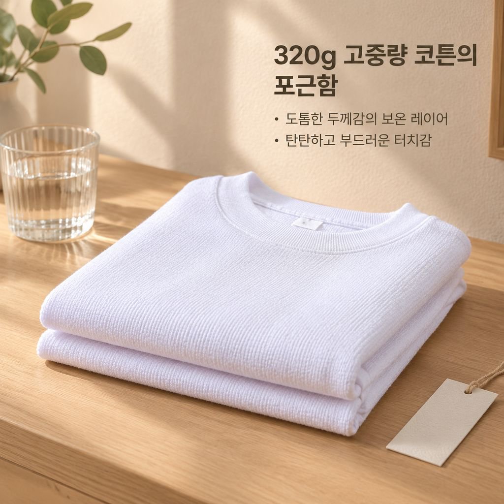 남성 가을 겨울 코튼 워셔블 라운드넥 긴팔 니트 티셔츠 양면 이너웨어