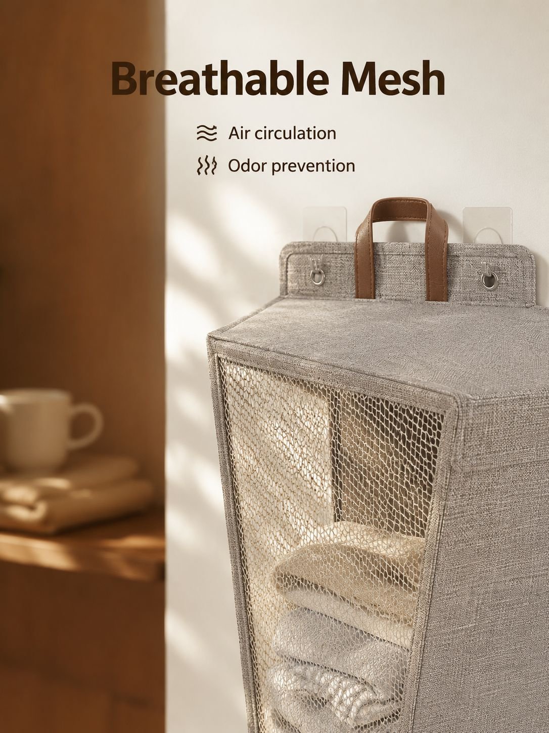 Foldable Cotton Linen Laundry Basket for Home