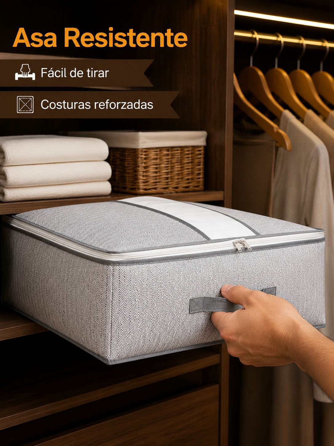 Caja organizadora de edredones Hazel de Hansem para huecos, paquete de 2