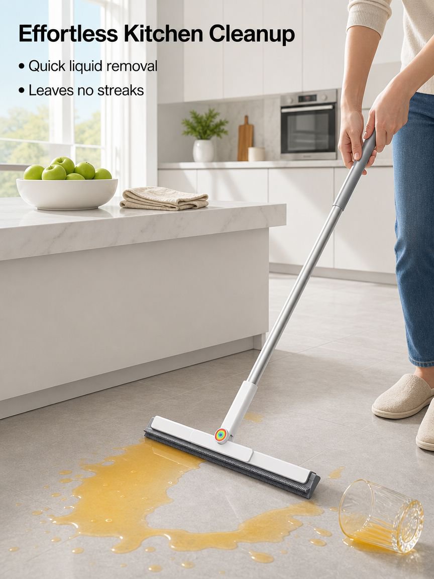 Magic Silicone Upgraded DoubleSided Bathroom Wiper Floor MultiUse Adjustable Broom
