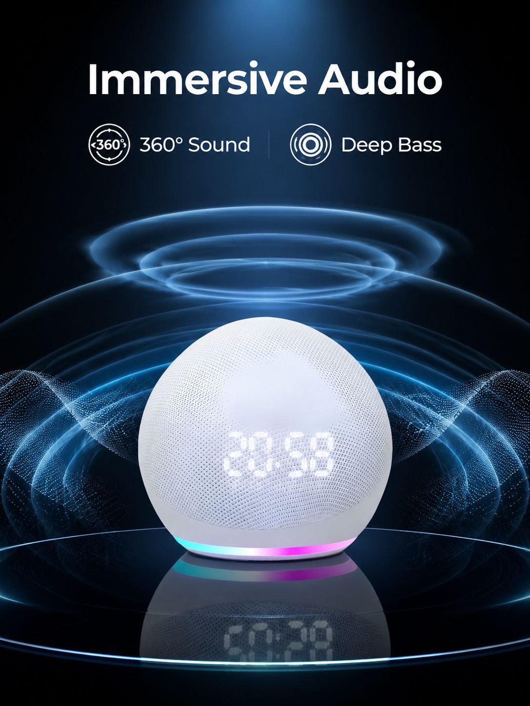 Cross-border best-selling alaxe clock Bluetooth speaker, fabric mini speaker with heavy subwoofer, d