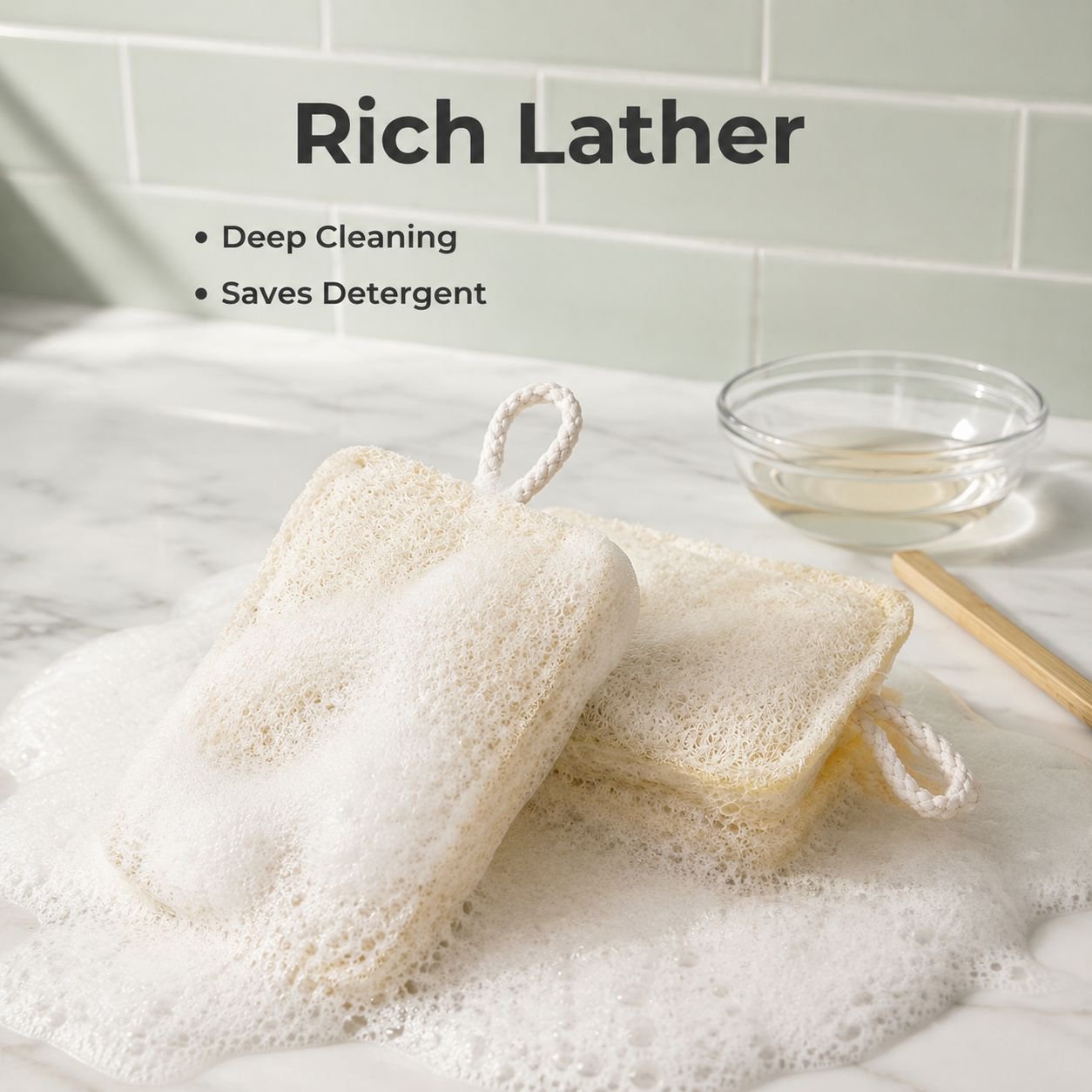 Natural wood pulp cotton sponge cleaning brush