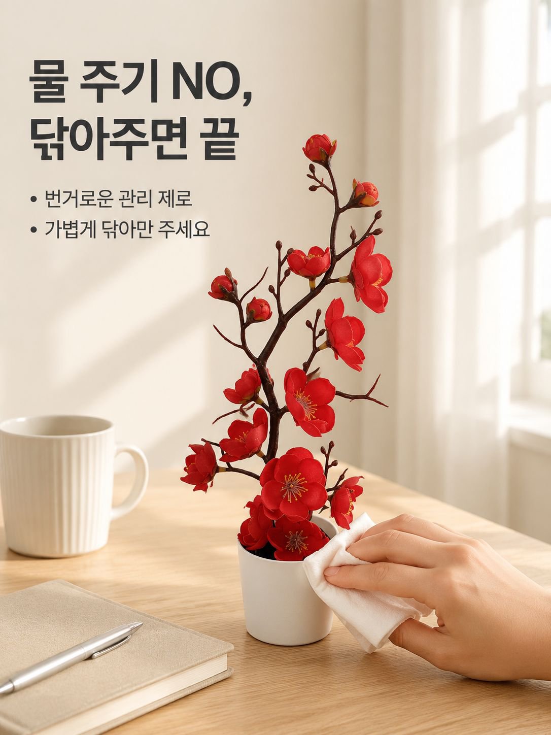 인조 매화 분재 장식