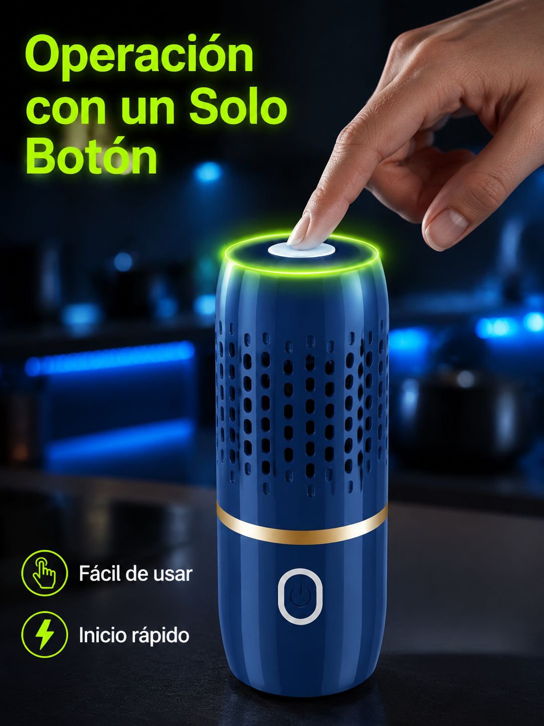 Cápsula purificadora eliminando pesticidas de frutas