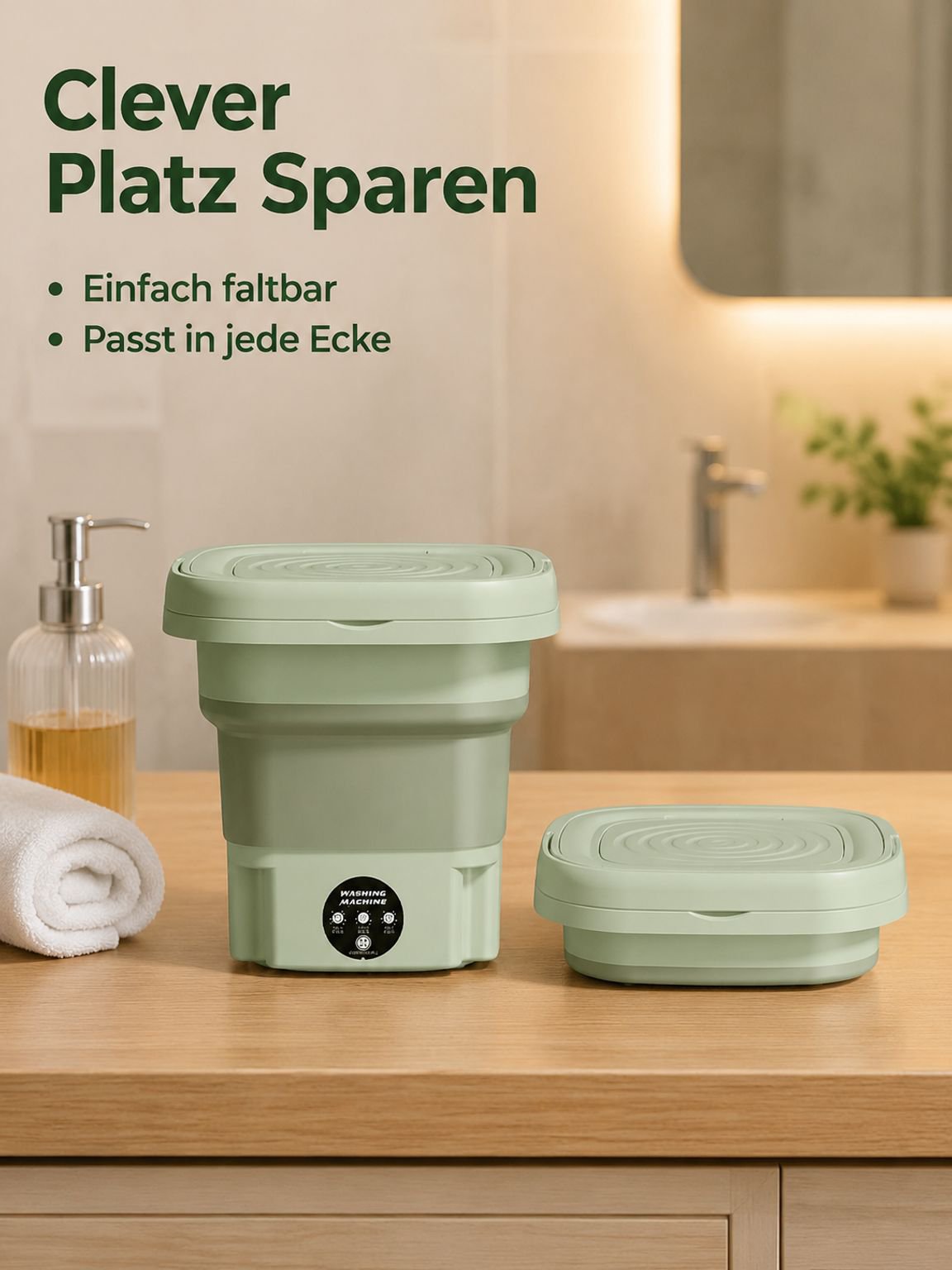 Faltbare Mini-Waschmaschine für Haushalt und Studentenwohnheim Unterwäsche und Socken tragbar