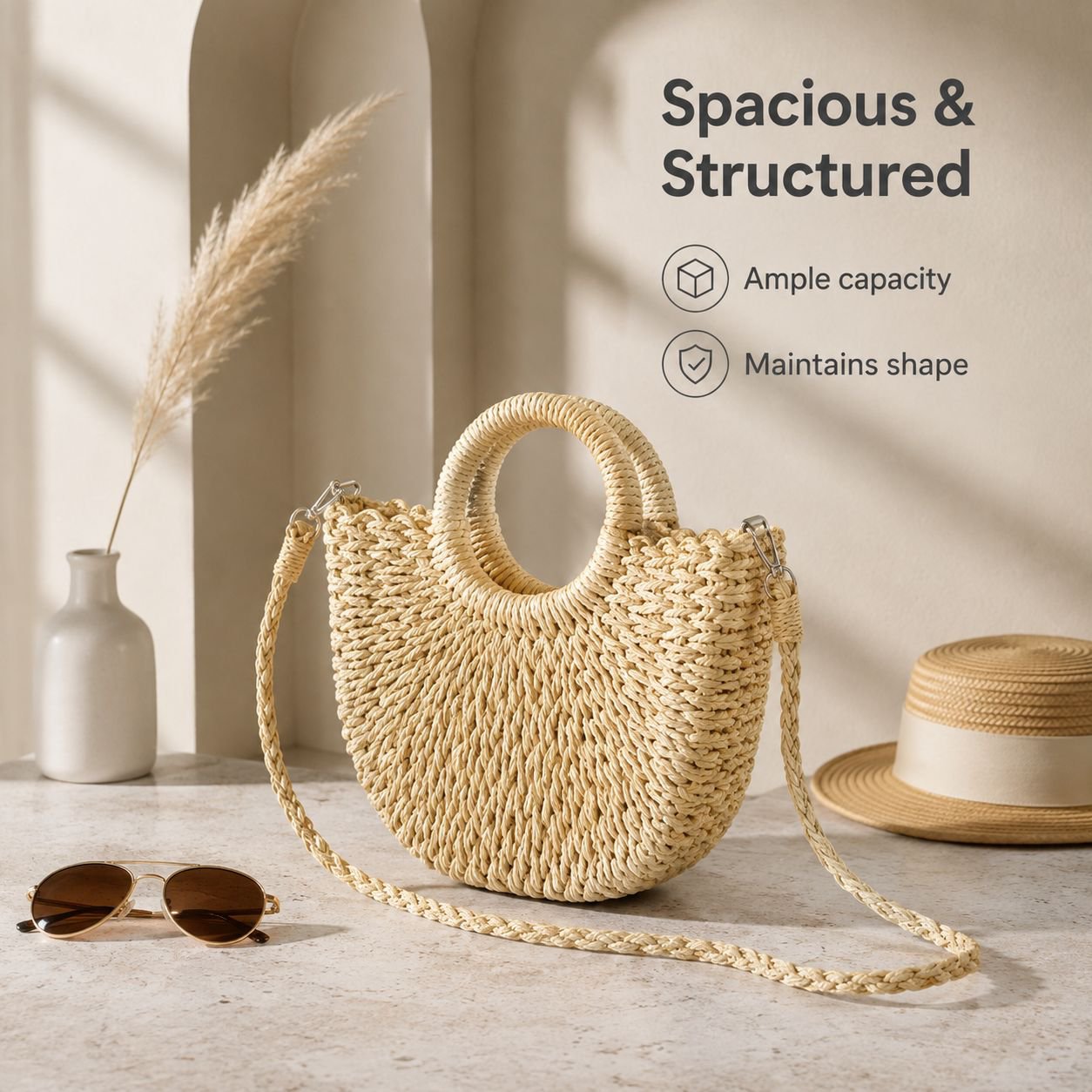 Classic Style Knitted Tote, Easy to Match Any Outfit