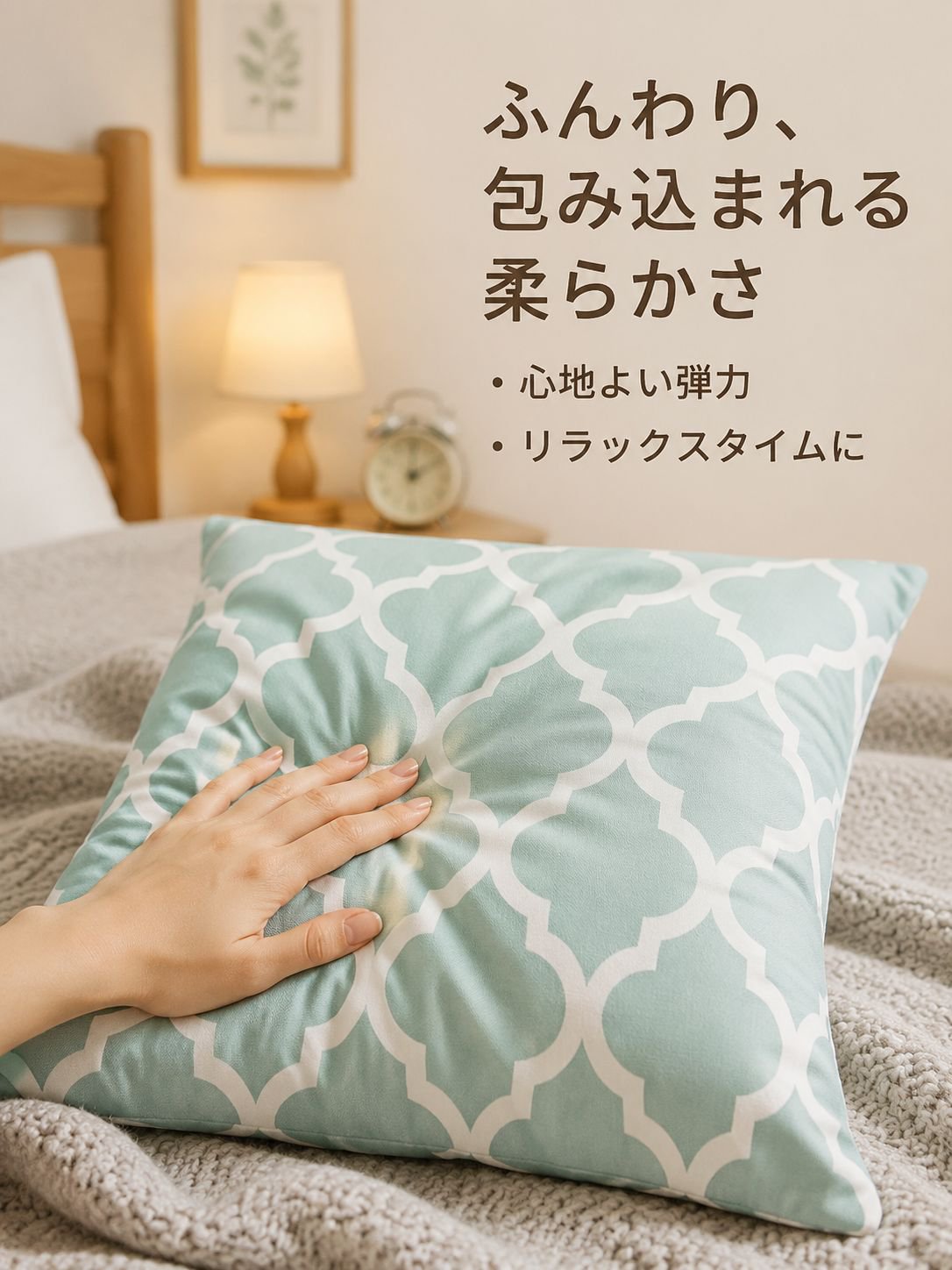 ストライプ柄の枕カバー