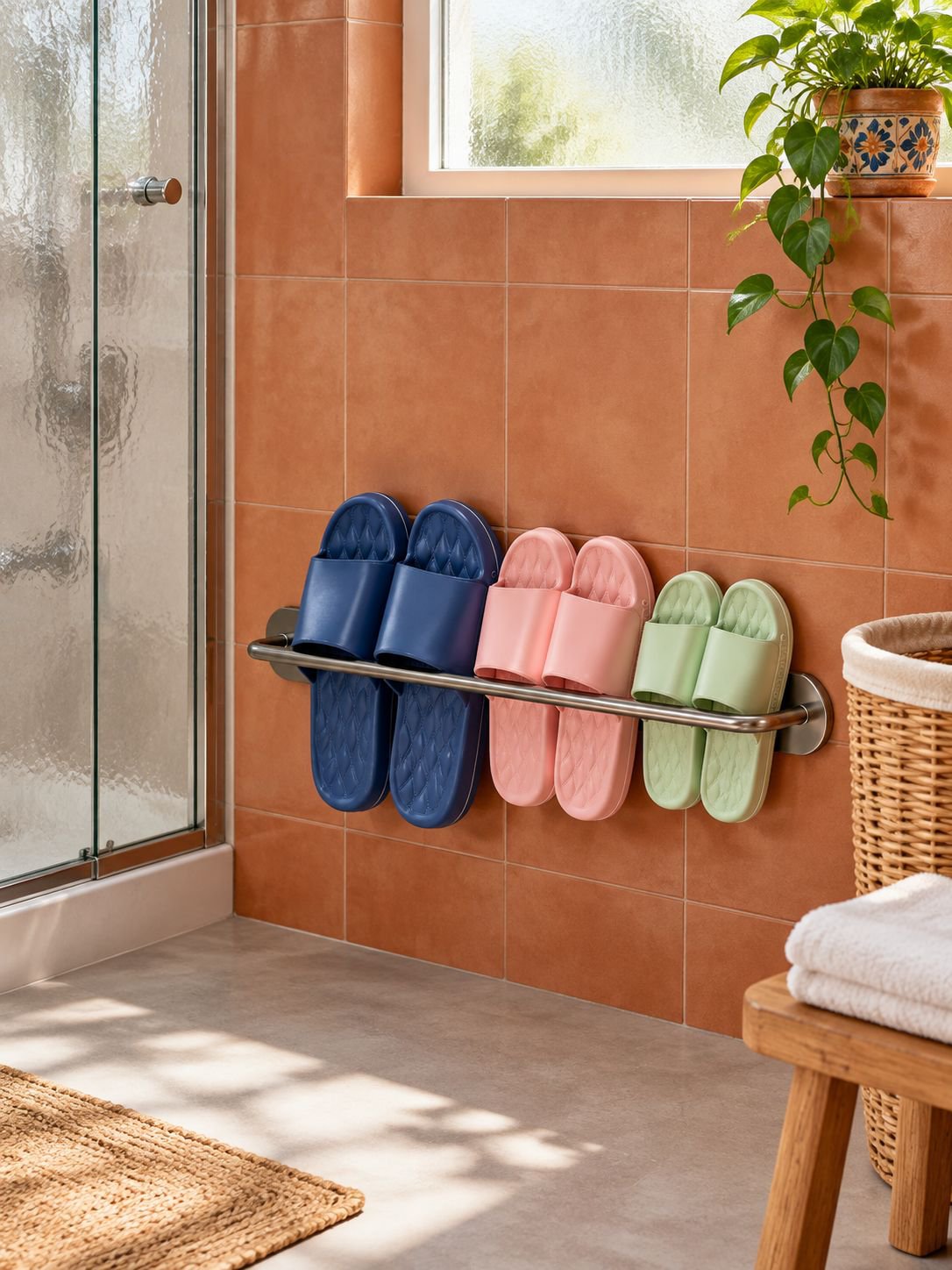 Zapatero magnético de pared para baño