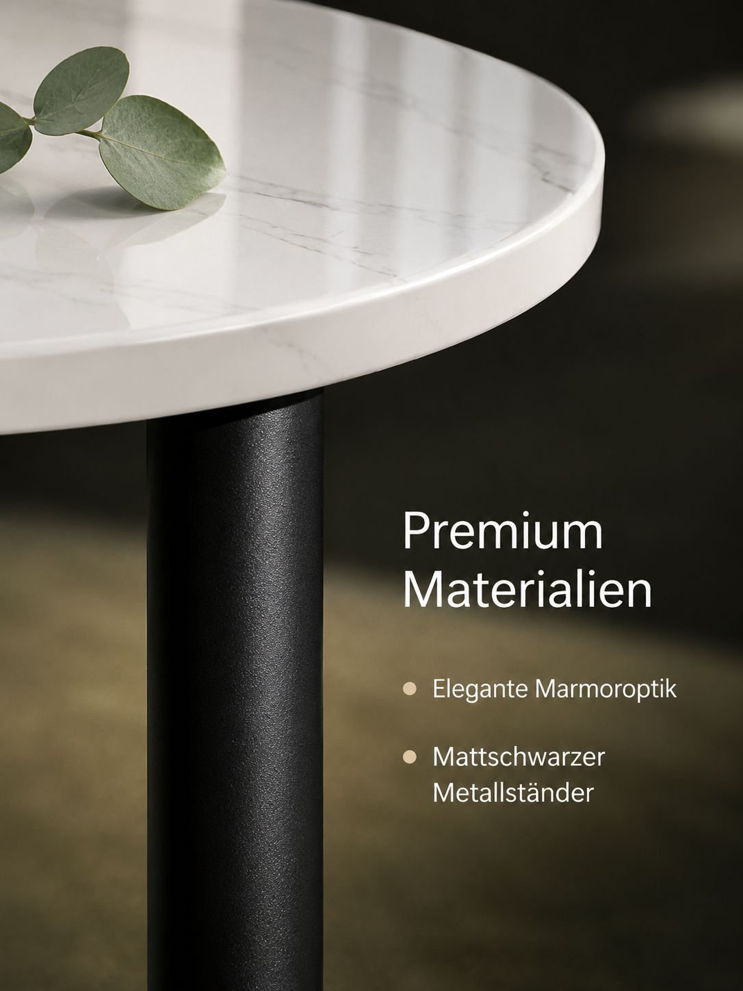 Einfacher runder Sofatisch im minimalistischen Stil