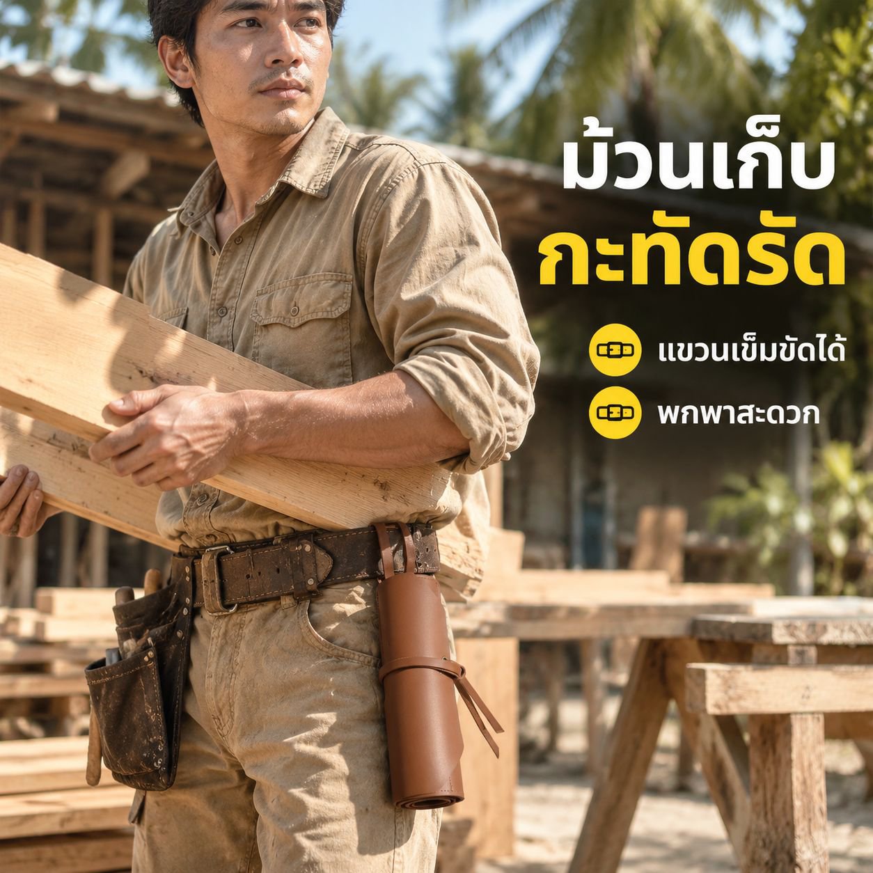 กระเป๋าหนังสำหรับจัดเก็บเครื่องมือช่างไม้และช่างไฟฟ้า