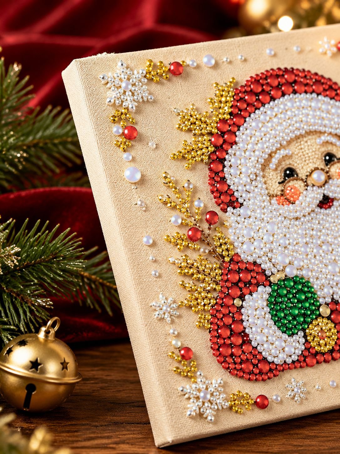 Weihnachtsmann Perlenmalerei für Kinder