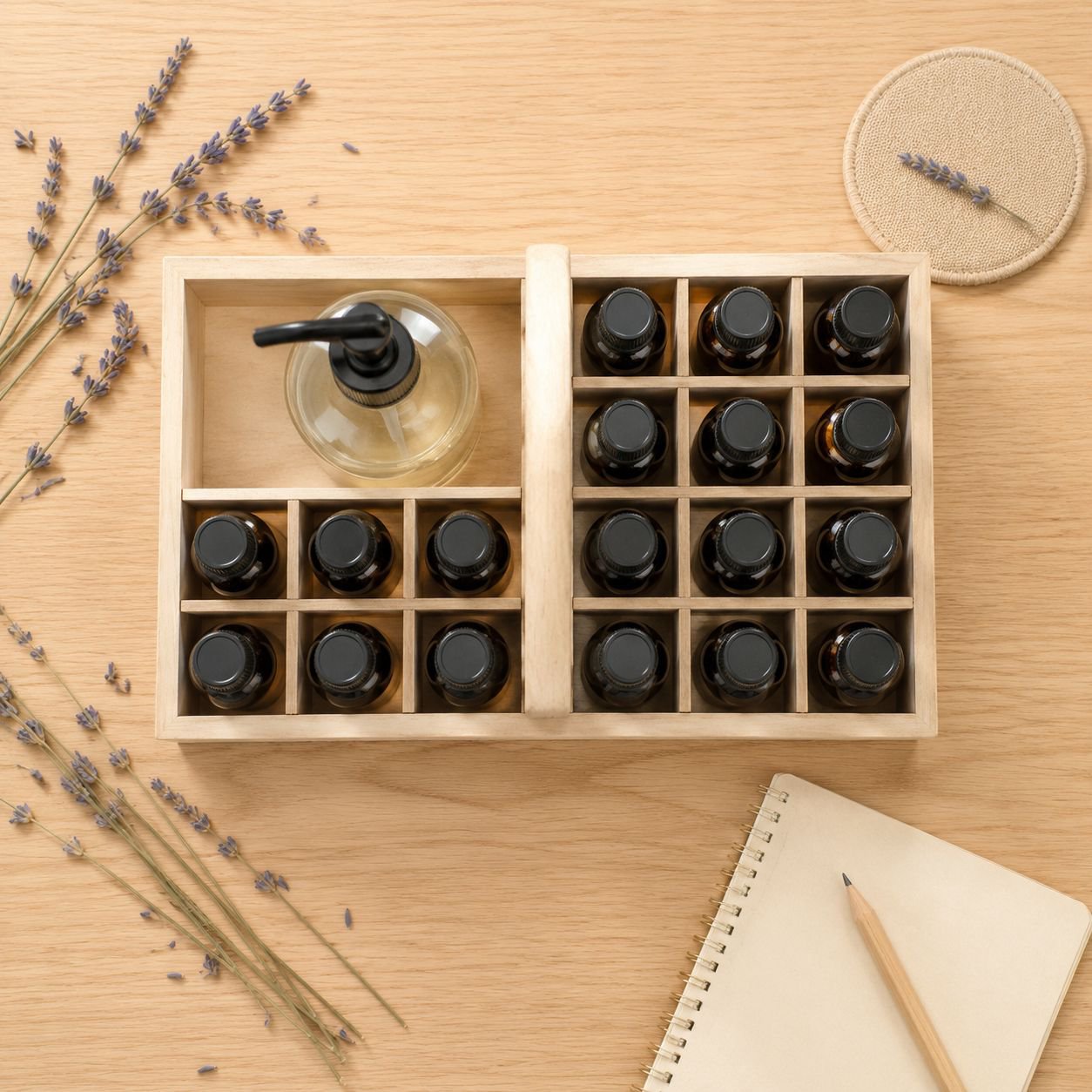 Solid Wood Essential Oil Storage Box Portable dōTERRA Display Stand