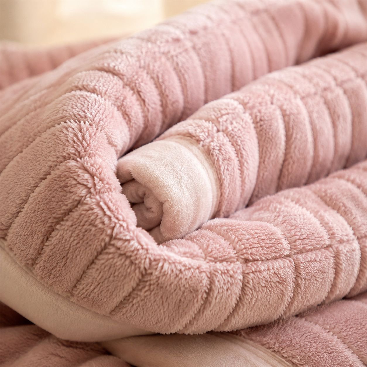 High quality stitching on infant fleece blanket