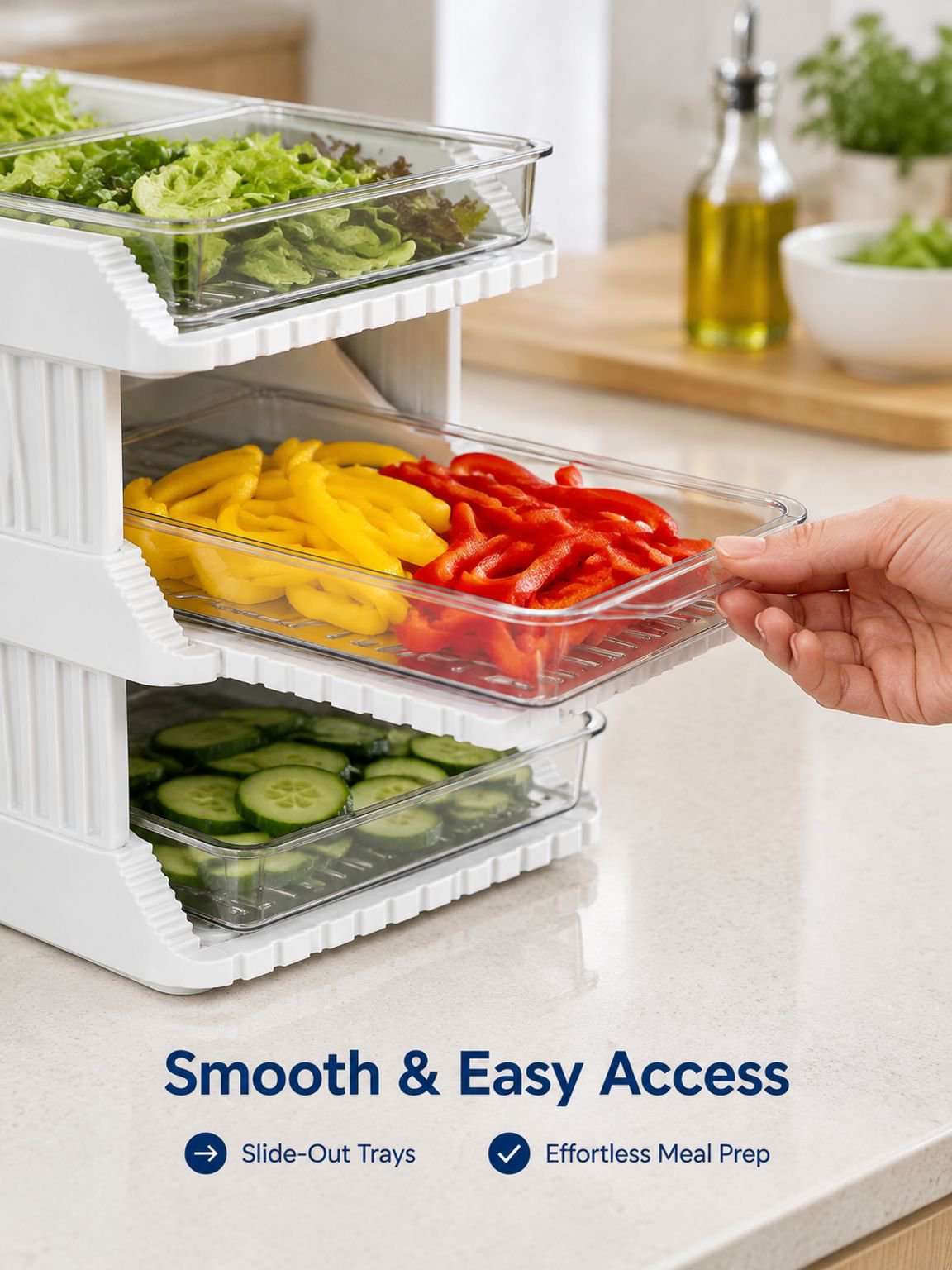 Multi-Layer Kitchen Prep Tray Rack, Multifunctional Storage Organizer