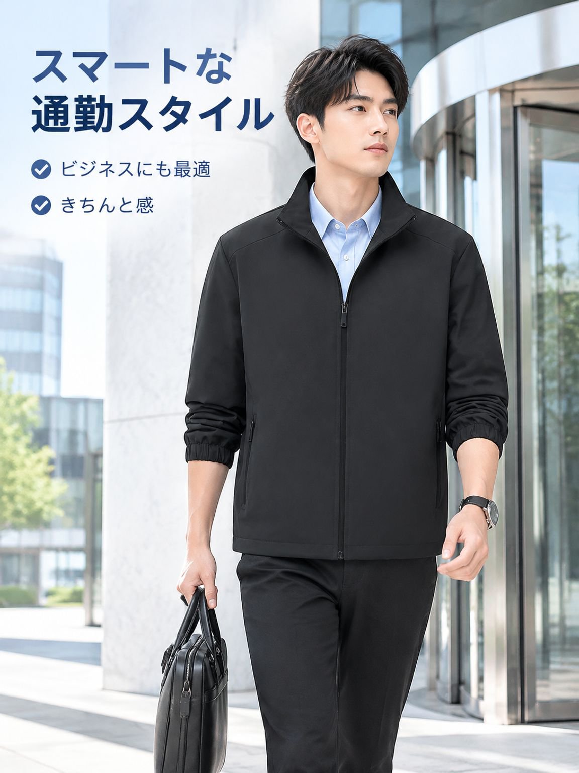 ジャケット メンズ 春 新作 トレンド 防風 スタンドカラー 快適 アウター