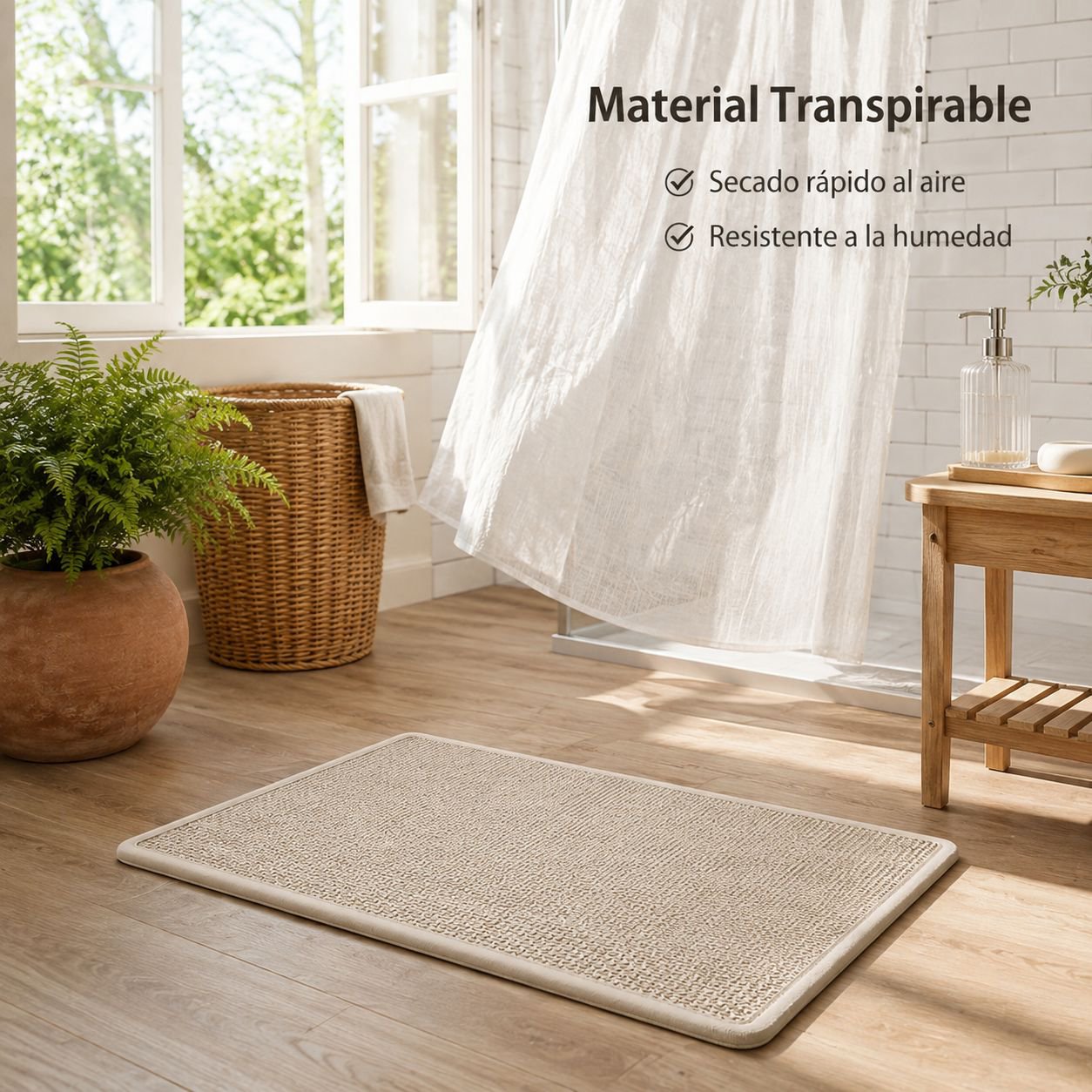 Alfombrilla antideslizante de secado rápido para el baño