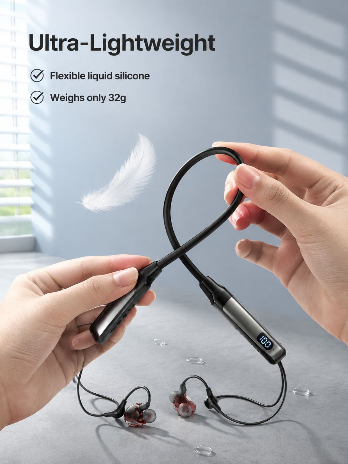 Neckband Wireless Bluetooth Sports Earphones Extended Battery