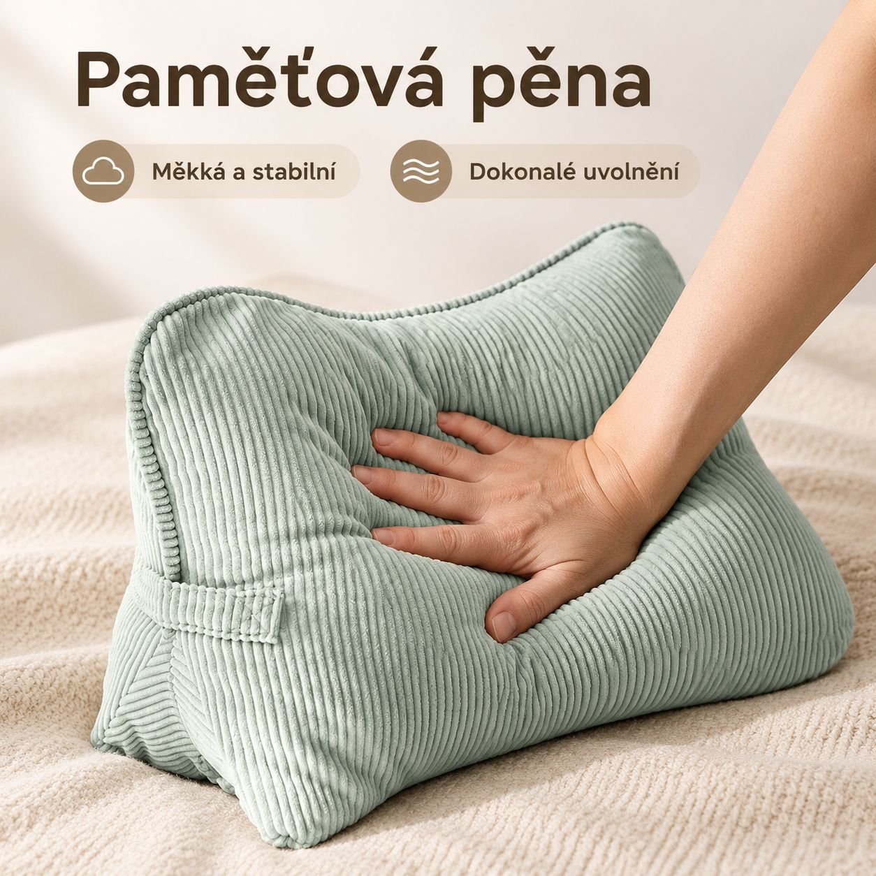 Bederní opěrný polštář na pohovku do obývacího pokoje