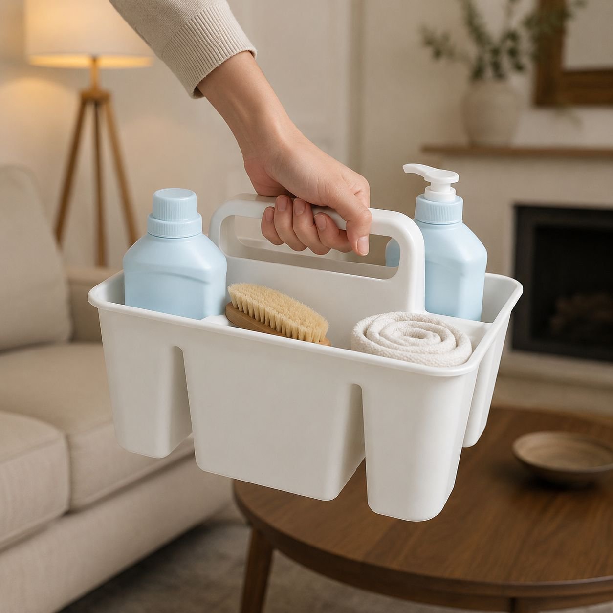 Portable cleaning storage basket, household divider, sundrying basket, desktop storage bin, desktop 