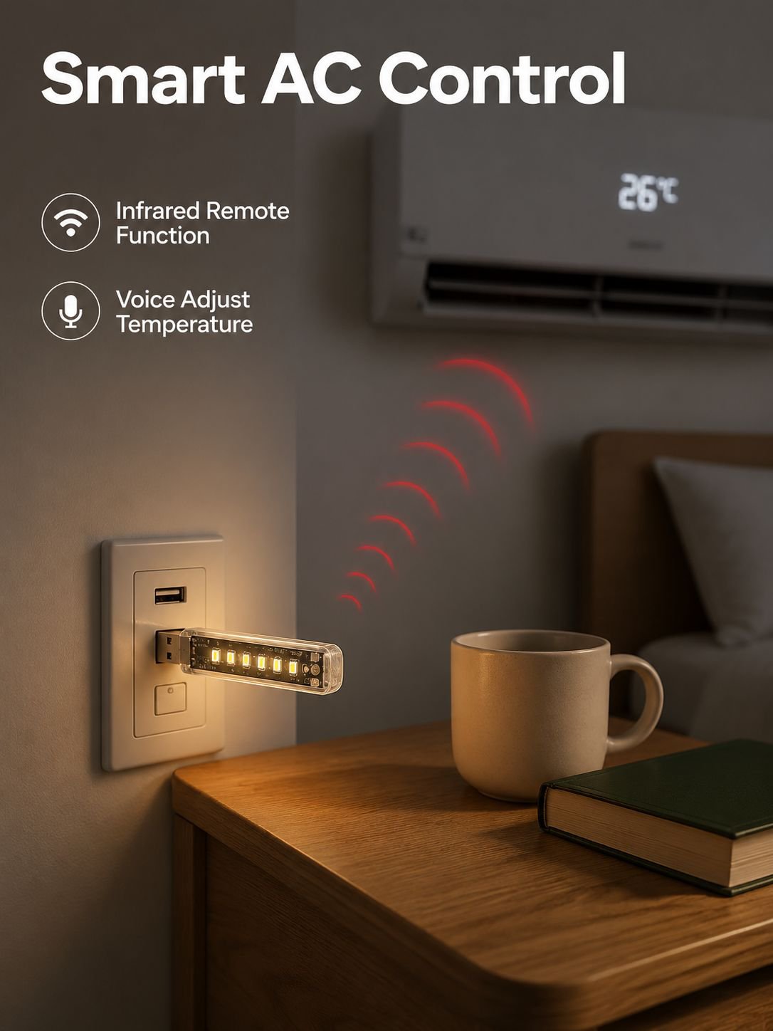 Air Conditioning Companion Night Light Smart Voice Remote Control Night Light Smart Voice Control